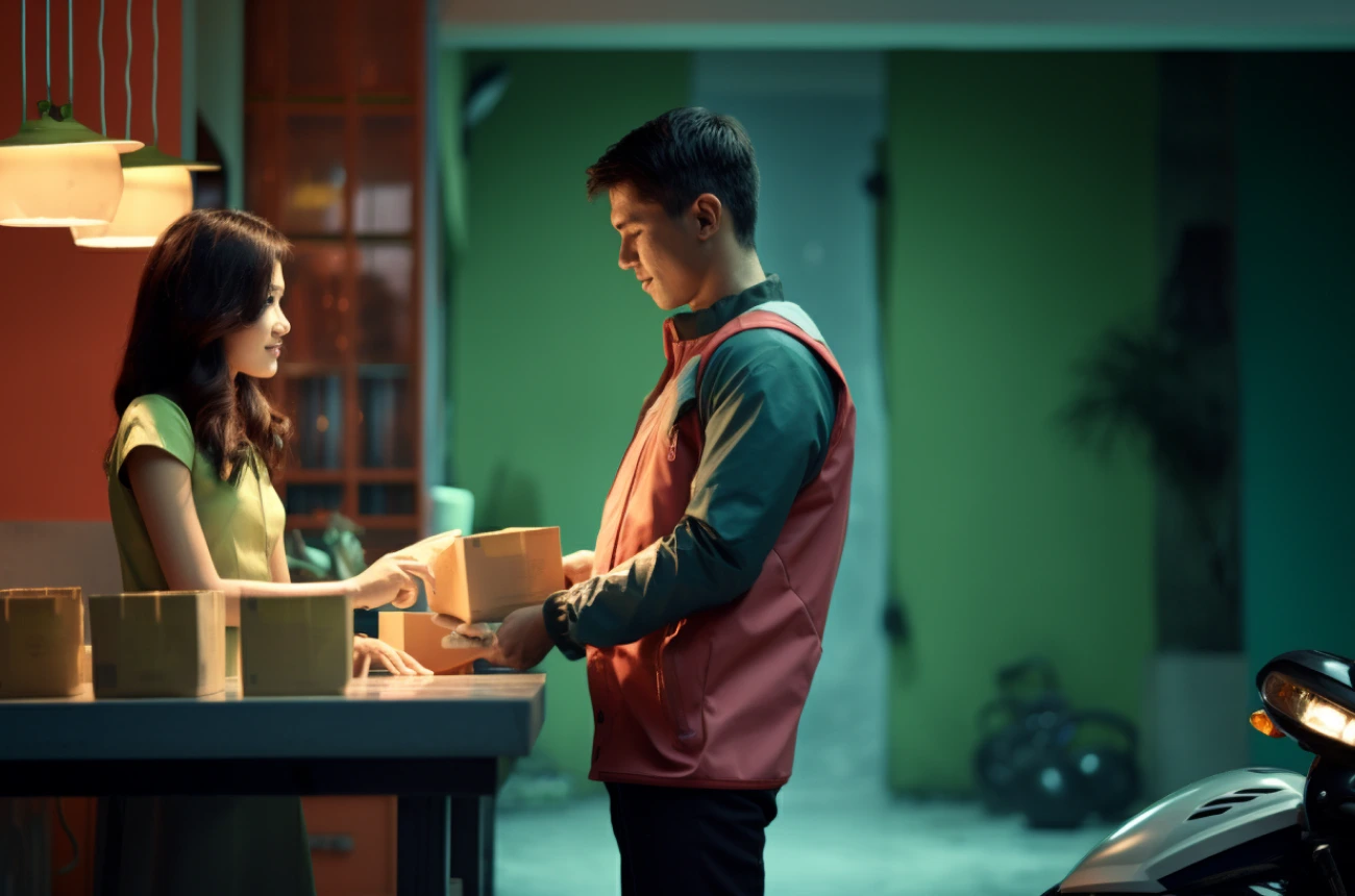 Ilustrasi restoran yang terintegrasi dengan layanan food delivery