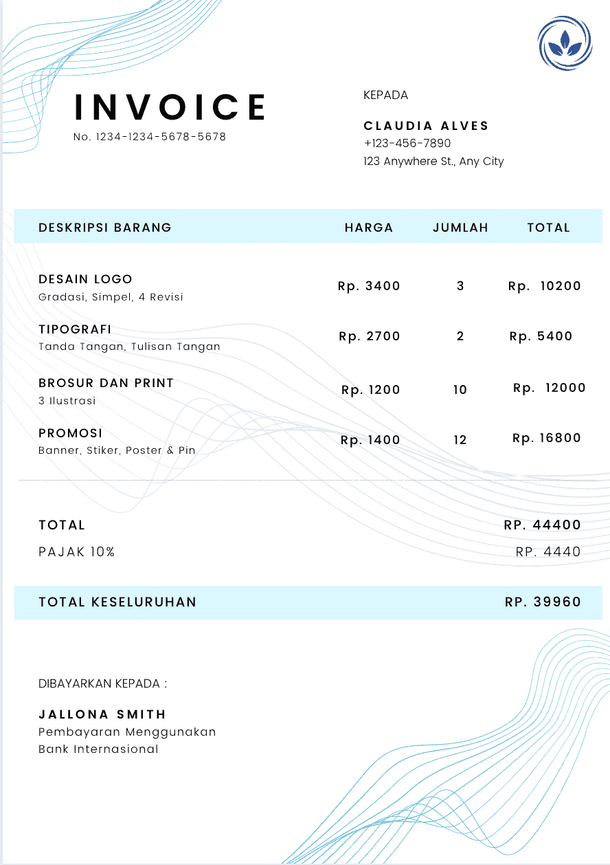 Contoh invoice sederhana