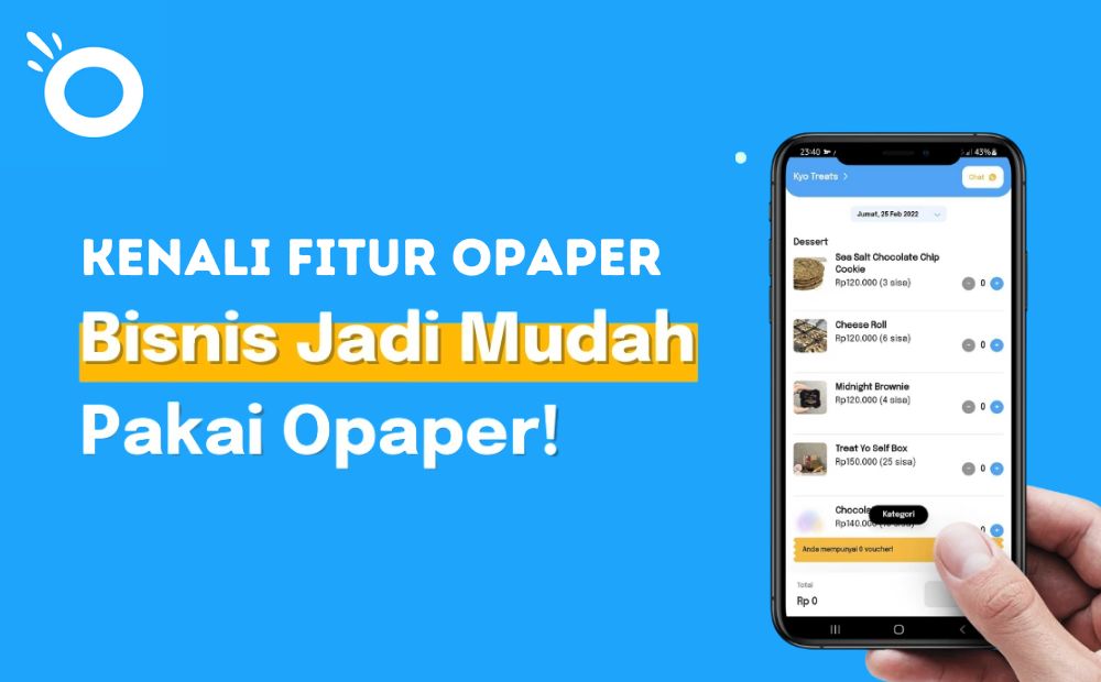 Fitur-fitur Opaper, Aplikasi Bisnis FnB Daring untuk UMKM | DailySocial.id