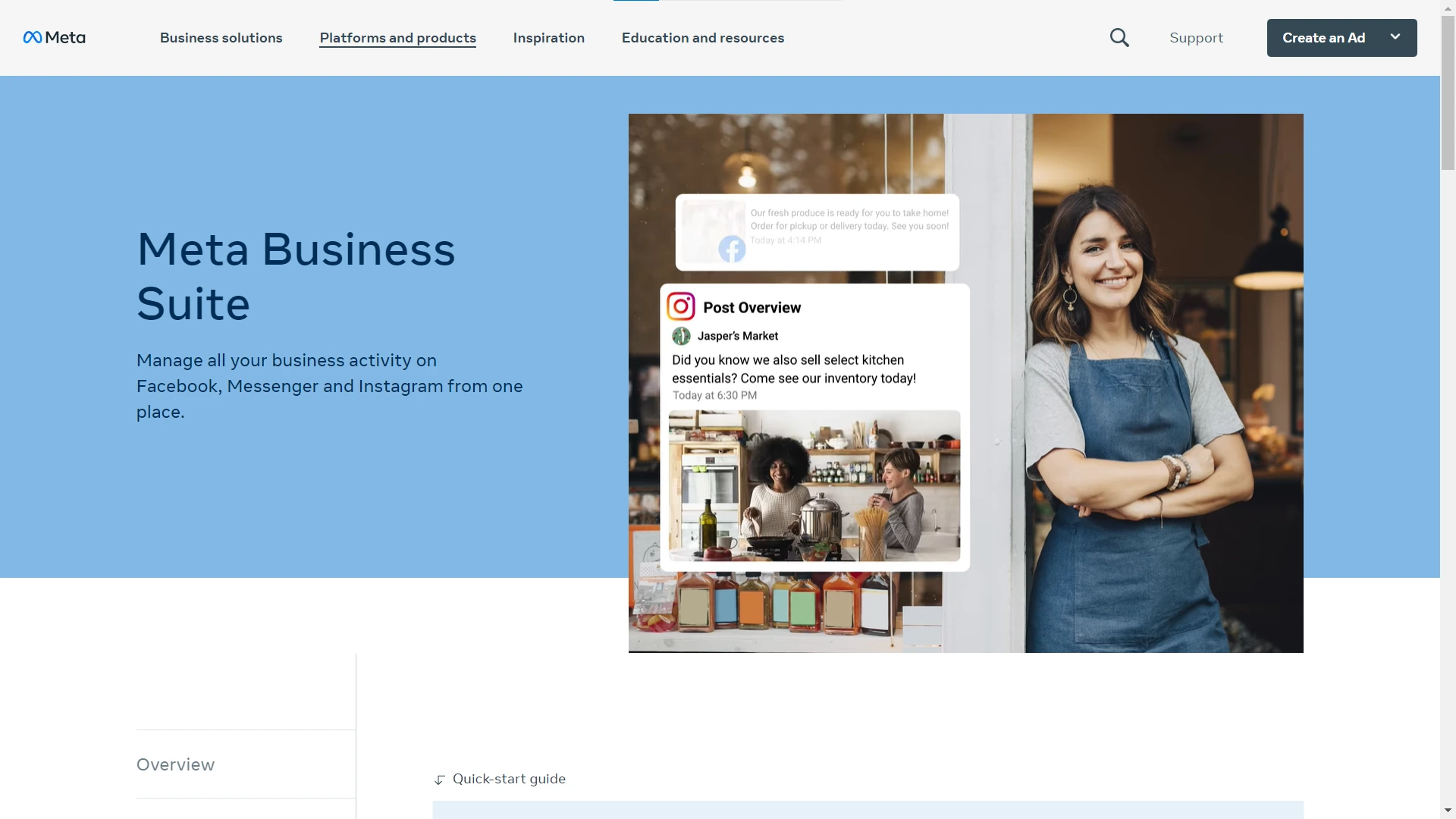 Meta Business Suite Homepage