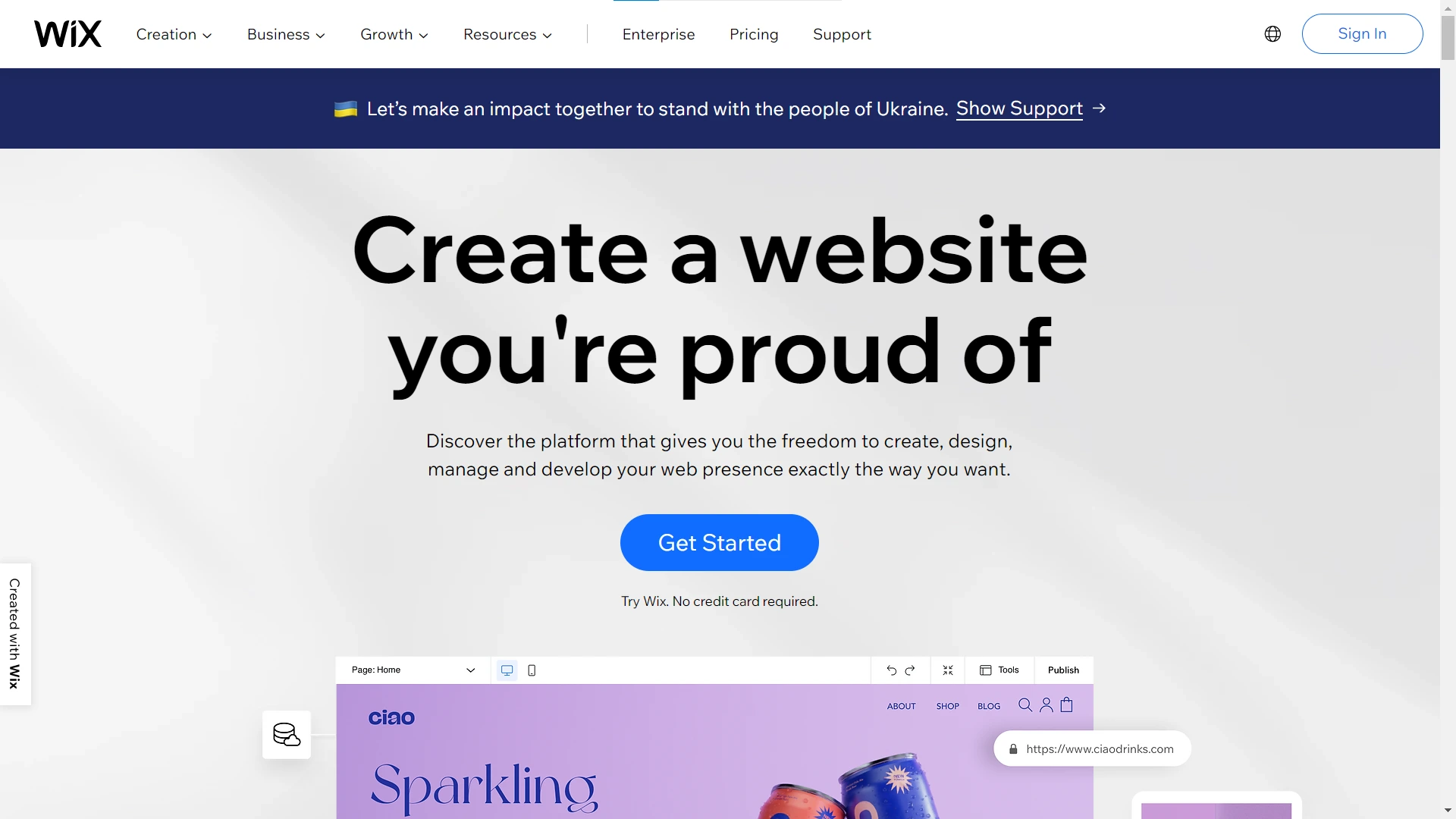 Wix Homepage